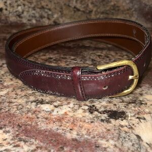 44” Maroon Leather Belt in VG Condition